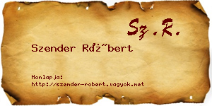 Szender Róbert névjegykártya
