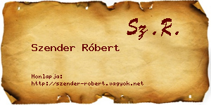 Szender Róbert névjegykártya
