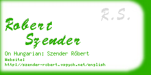 robert szender business card